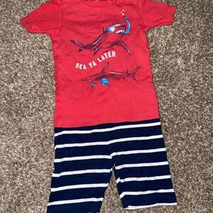 Kids Red Shark Pajama Set